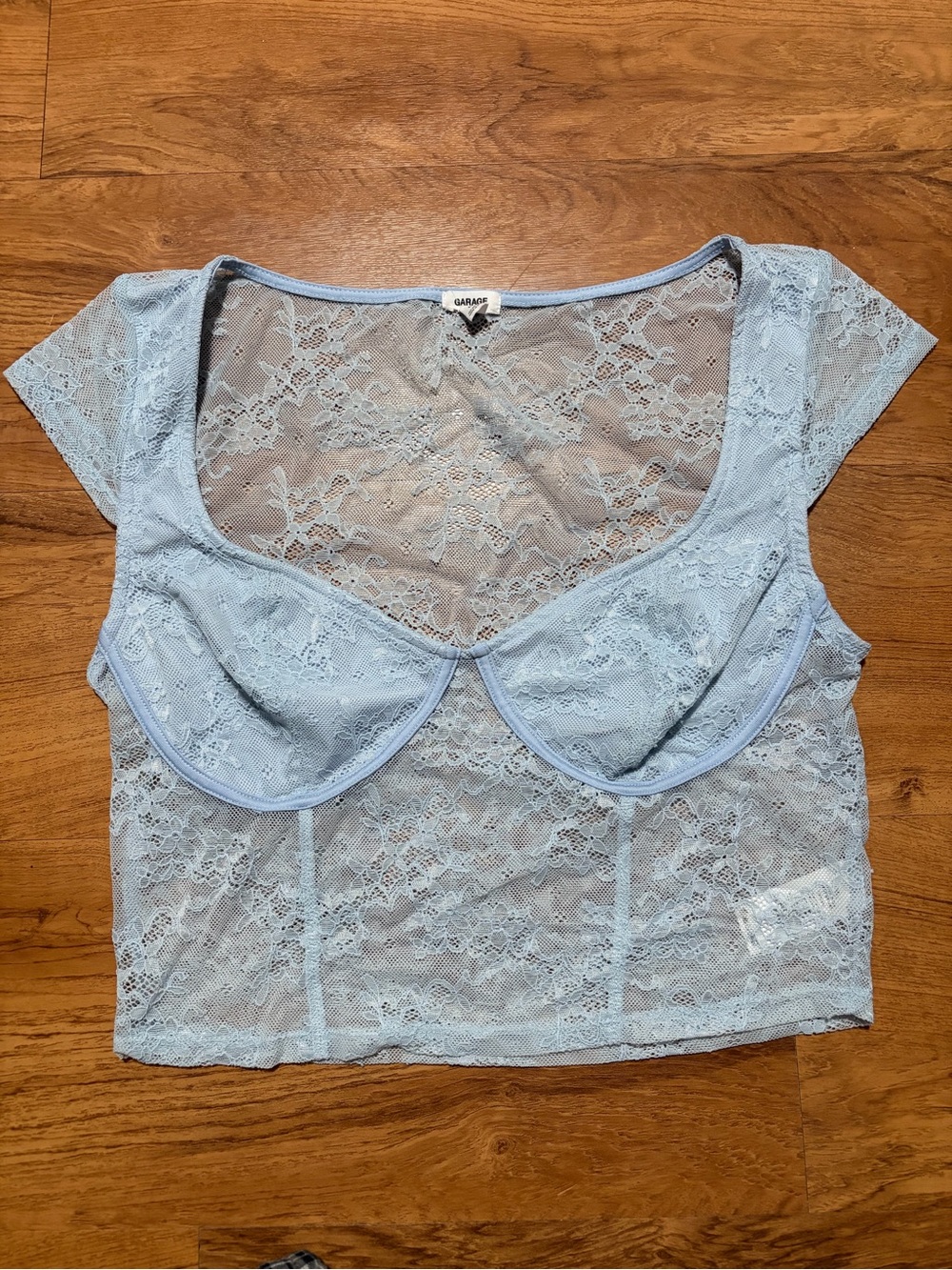 Garage blue lace top